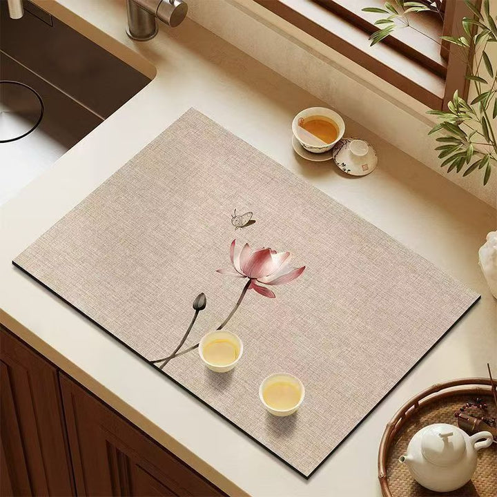 Elegant Natural Fiber Kitchen Mat