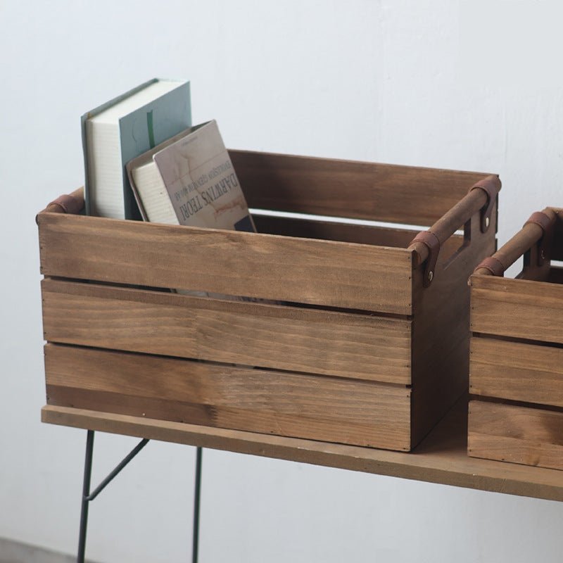 Robust storage basket made of wood Kalsten