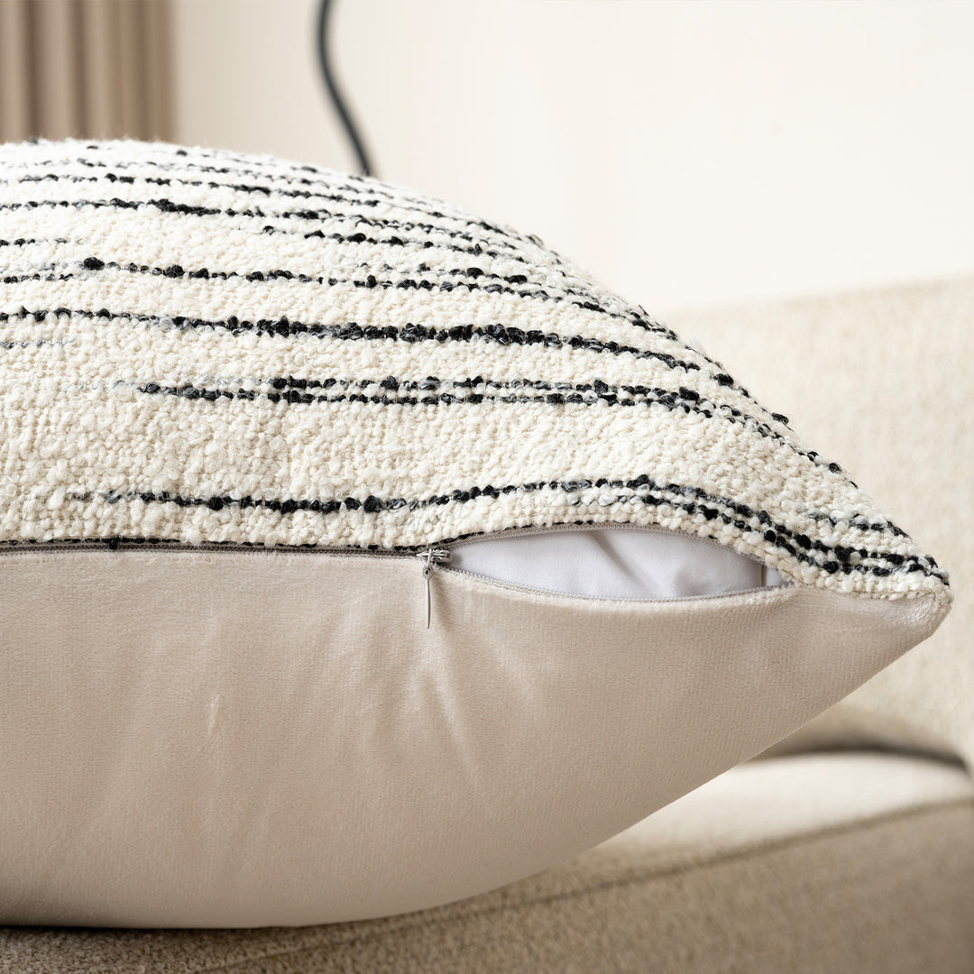 Painted striped decorative cushion