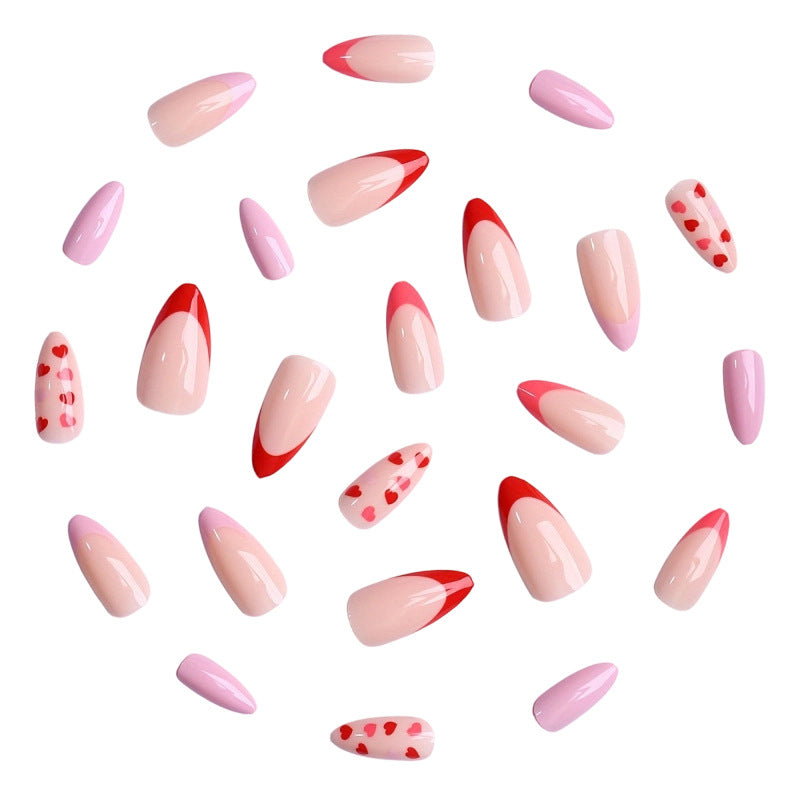 Heart-Patterned Press-On Nail Set Kalsten