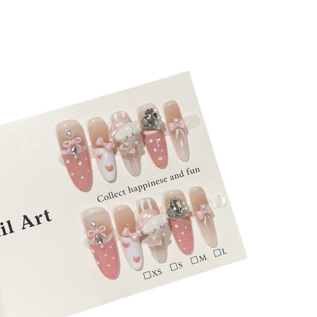 Decorative 3D Cartoon-Themed Press-On Nail Set