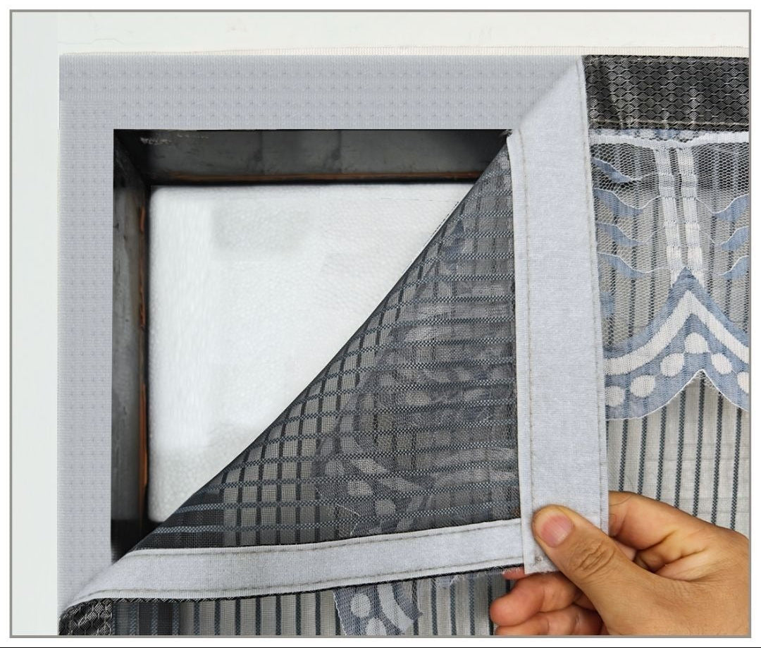 Lace-Trimmed Magnetic Mesh Curtain Kalsten