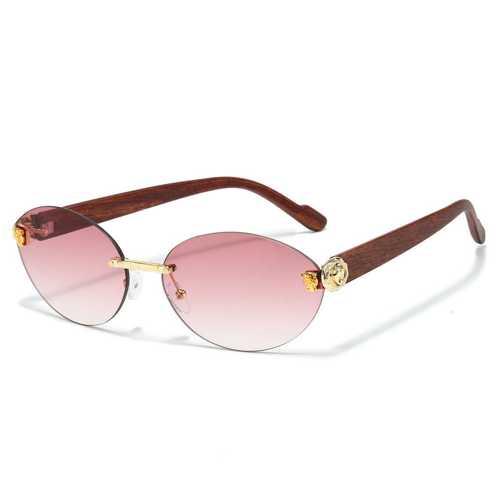 Designer Oval Frame Sunglasses with Decorative Accents Kalsten