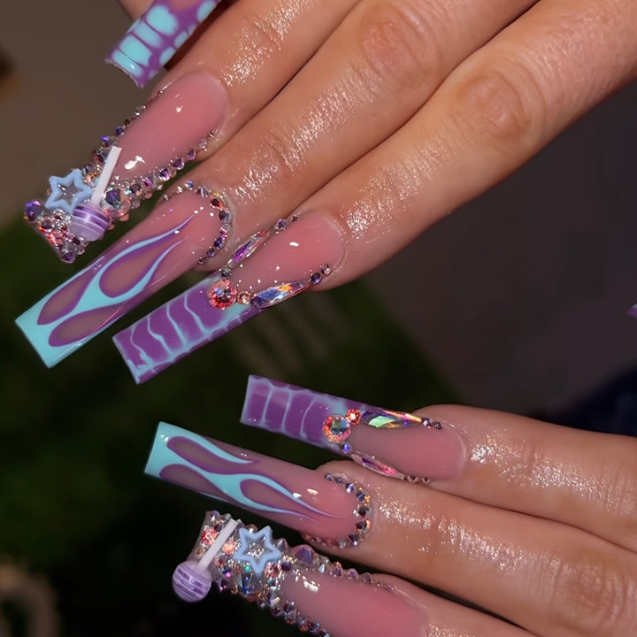 Artistic Long Nail Art Extensions Kalsten