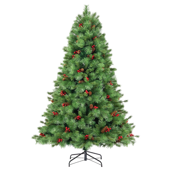 Artificial Pine Christmas Tree with Pine Cones and Red Berries
