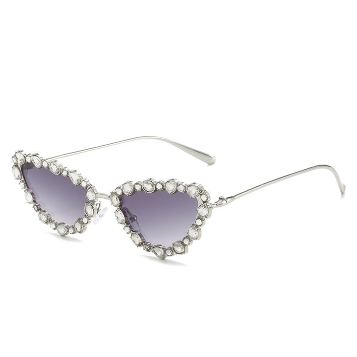 Heart-Shaped Rhinestone-Embellished Sunglasses Kalsten
