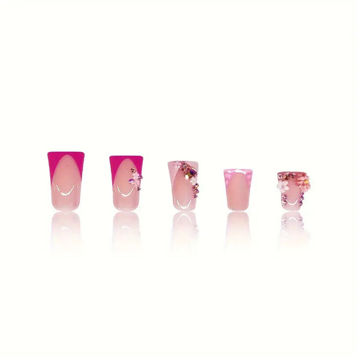 Floral-Embellished Stiletto Press-On Nails Kalsten
