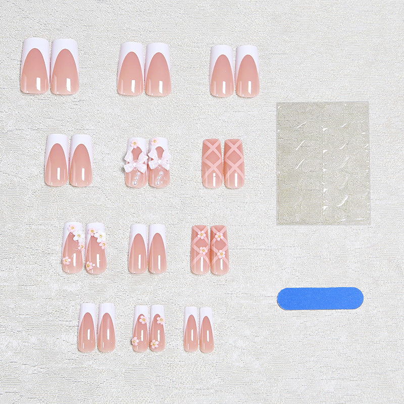 Artistic 3D Nail Tips with Bow Motifs Kalsten