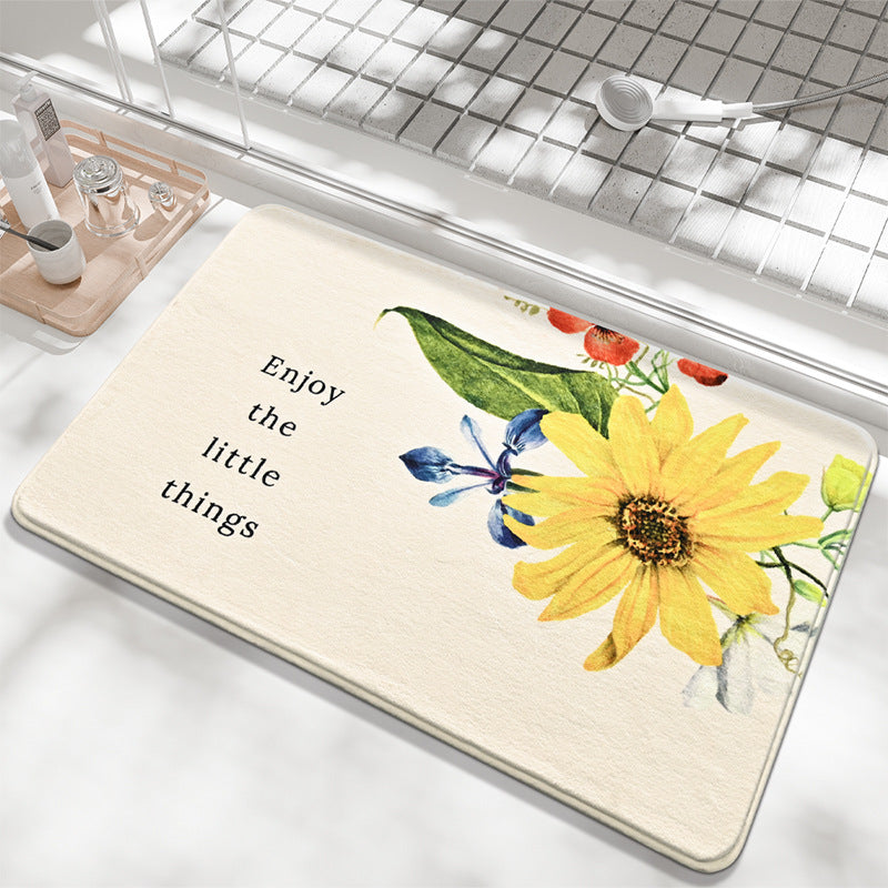 Decorative Floral Sayings Bath Mat Kalsten