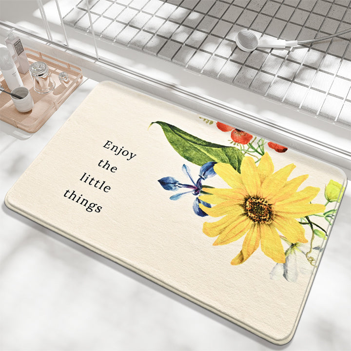 Decorative Floral Sayings Bath Mat Kalsten