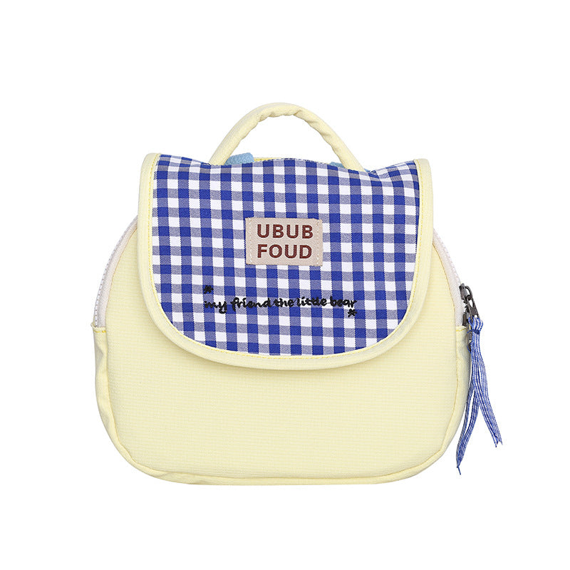Cute Gingham Pattern Insulated Lunch Bag Kalsten
