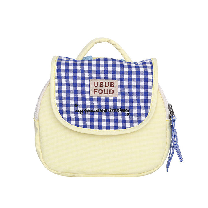 Cute Gingham Pattern Insulated Lunch Bag Kalsten