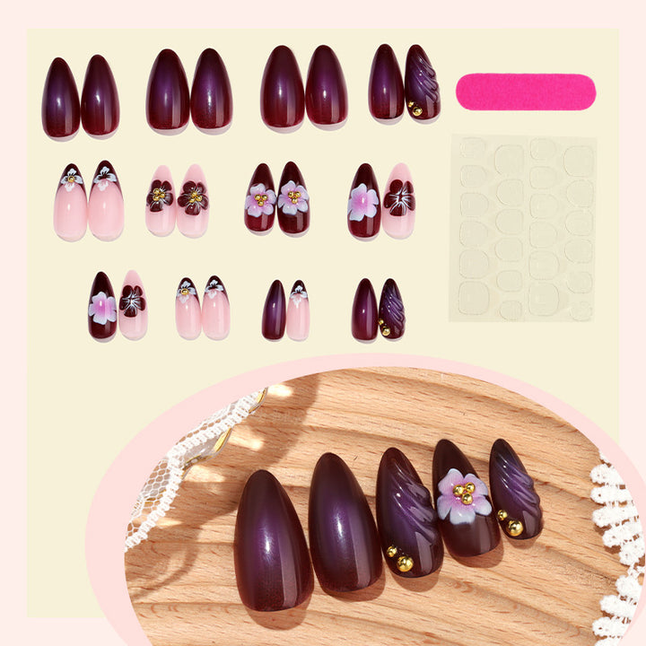 Floral Embellished Press-On Nail Set Kalsten 1788496103