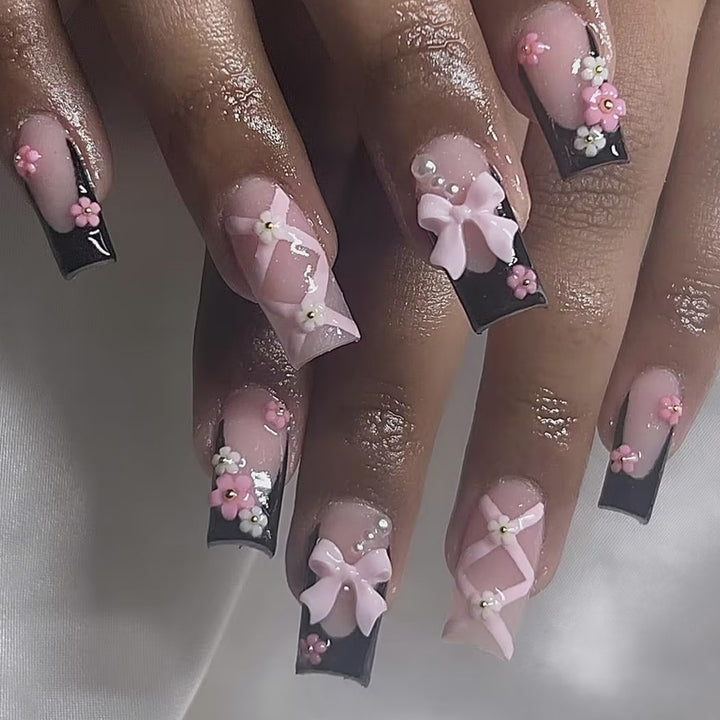Decorative 3D Floral Press-On Nails Kalsten