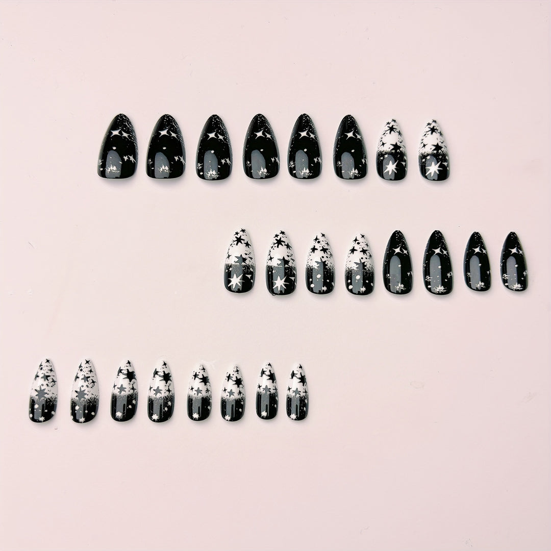 Artificial nail set with star motif Kalsten