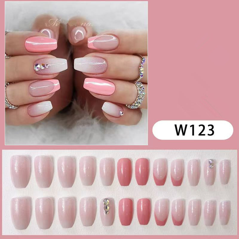 Elegant artificial nails with glitter accents and gradient Kalsten
