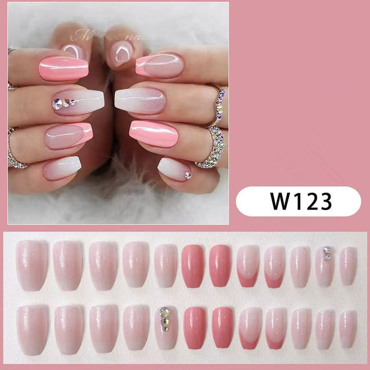 Elegant artificial nails with glitter accents and gradient Kalsten