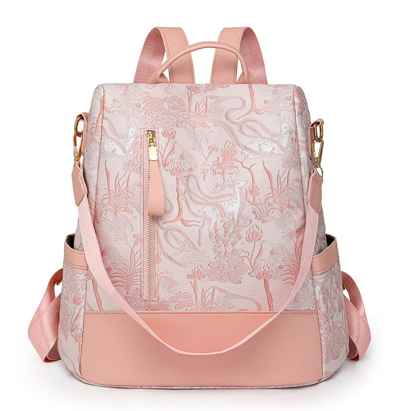 Elegant Floral Embossed Backpack Kalsten