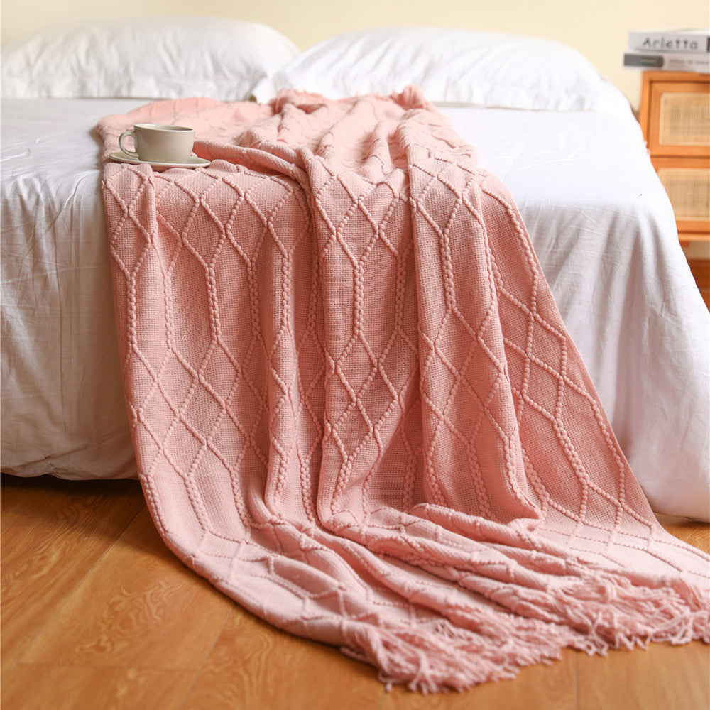 Luxurious Woven Textured Throw Blanket Kalsten