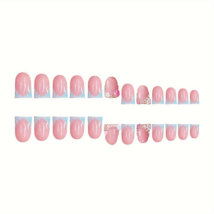 Floral Embellished Press-On Nails Kalsten