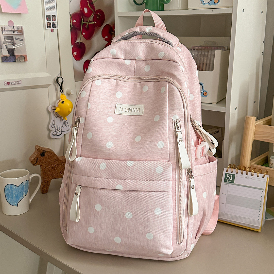 Stylish Polka Dot Patterned Backpack Kalsten
