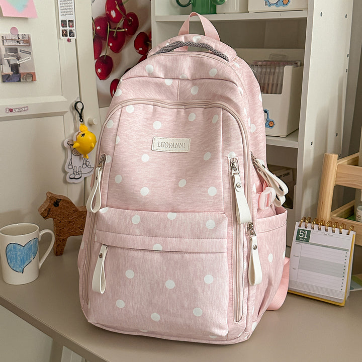 Stylish Polka Dot Patterned Backpack Kalsten