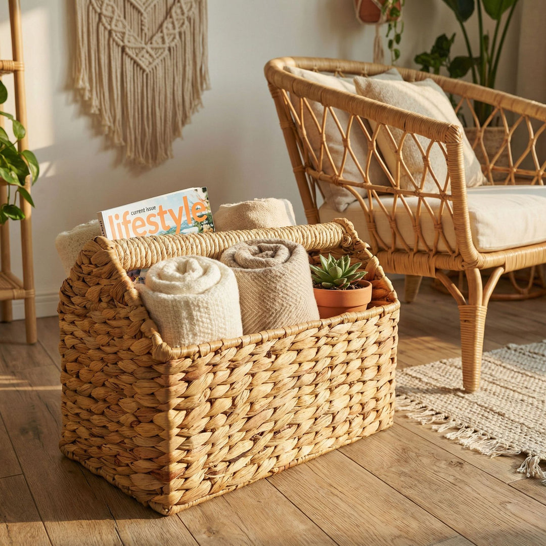 Handcrafted Storage Basket Made of Natural Materials Kalsten