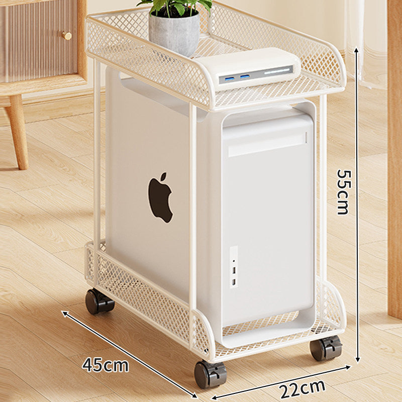 Rolling Mesh CPU Tower Stand with Locking Casters