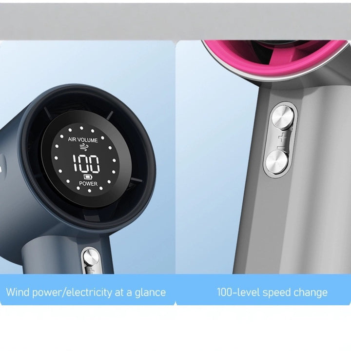Unisex nan compact cordless high speed digital display hair dryer with adjustable speed and long lasting battery Kalsten