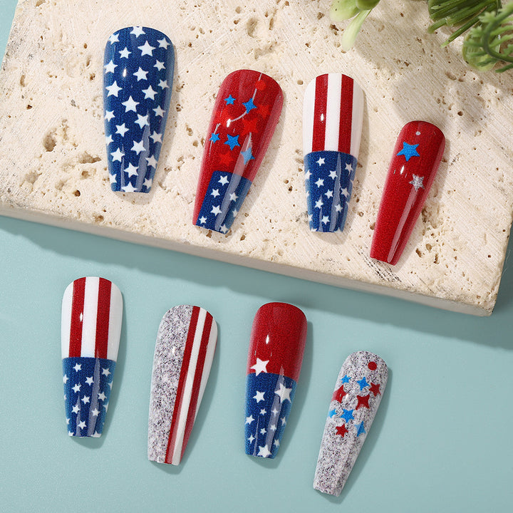Creative Nail Art with Patriotic Design Kalsten