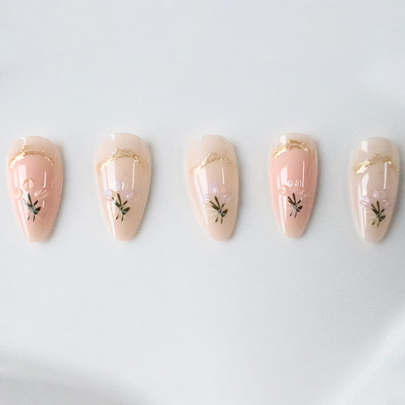 Artistic Long Almond-Shaped Nail Art Enhancements Kalsten