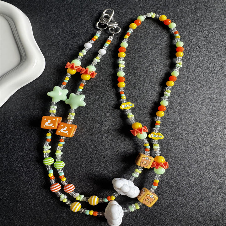 Playful Themed Beaded Eyewear Necklace Kalsten