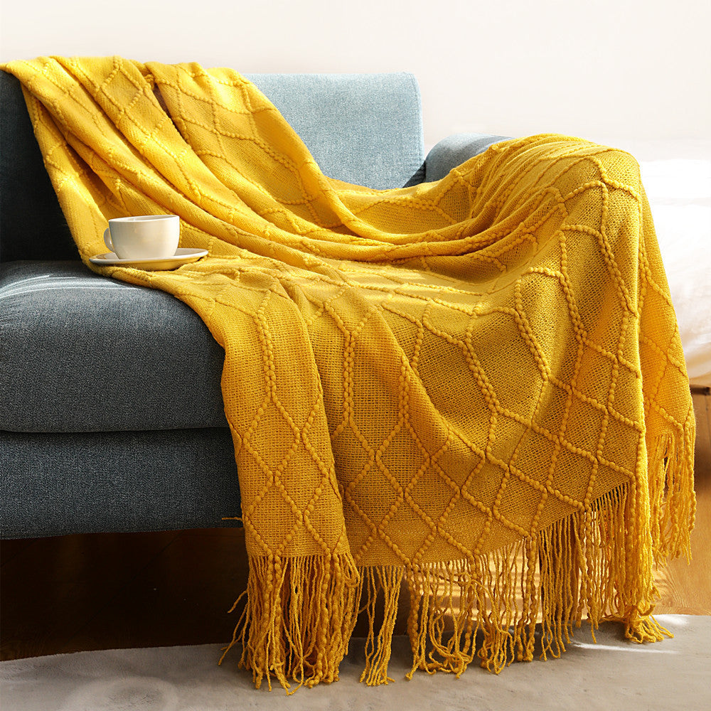 Luxurious Woven Textured Throw Blanket Kalsten