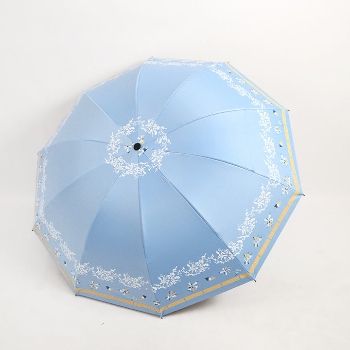 Ladies Elegant Folding Umbrella with Floral Patterns Kalsten