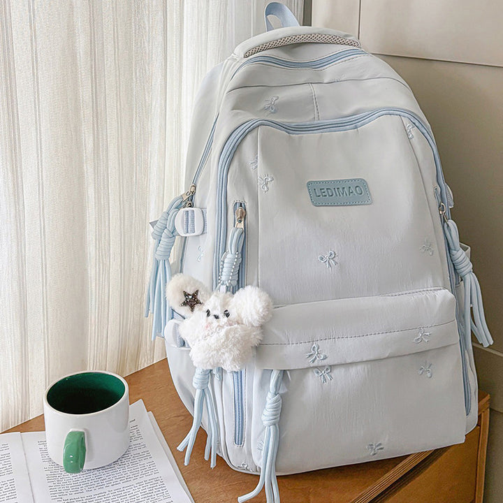 Lightweight Embroidered School Backpack