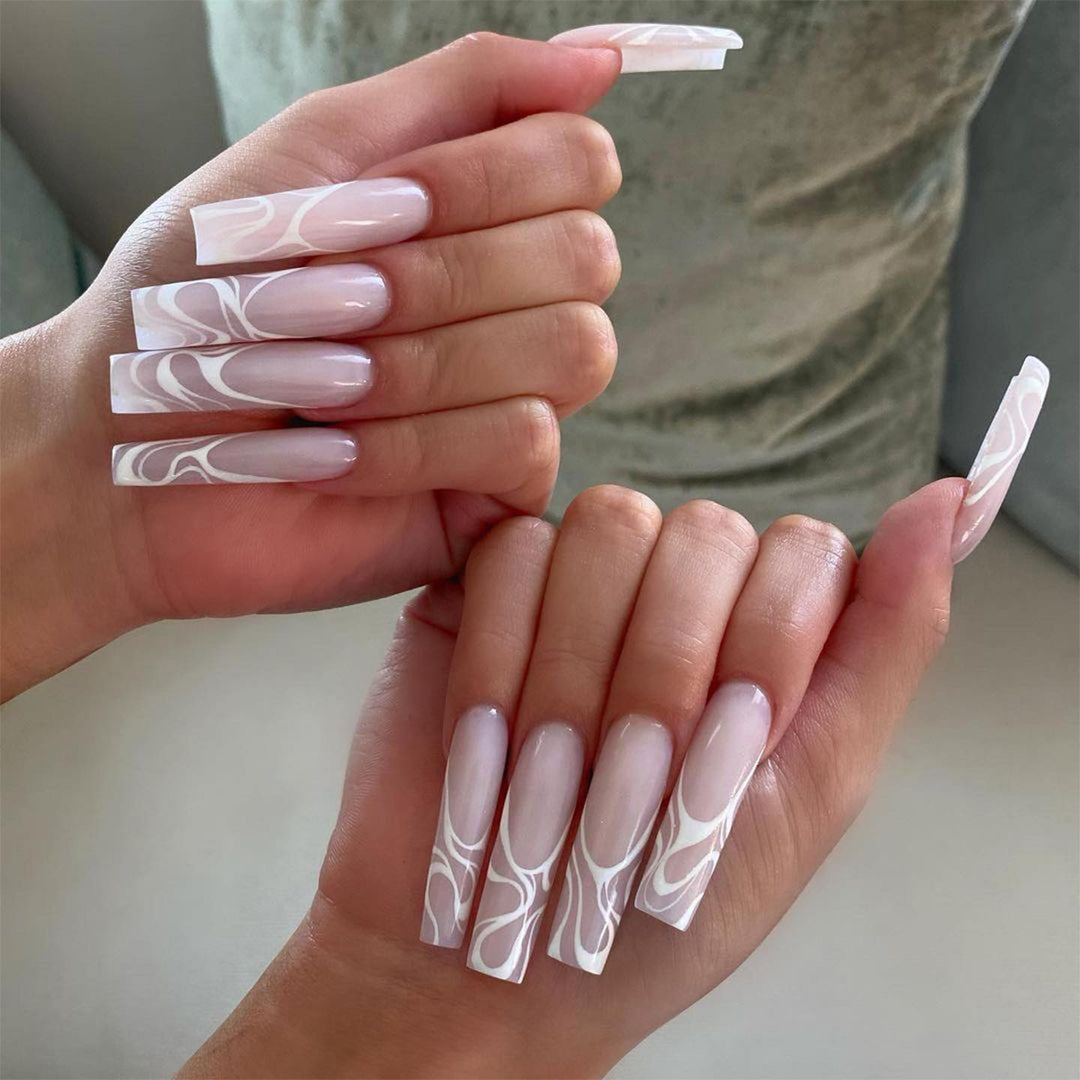 Artistic Nail Extensions with Elegant Fluid Design Kalsten