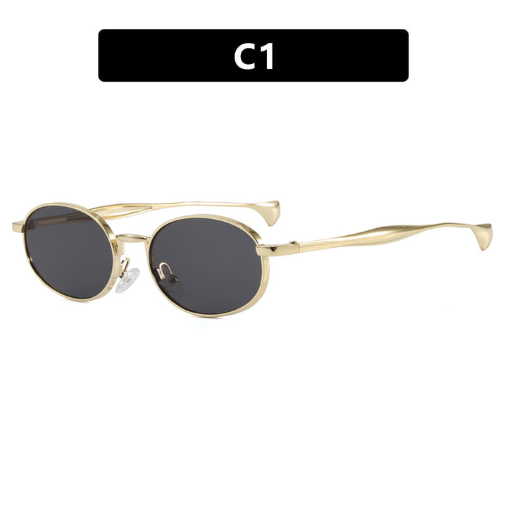 Women's robust round sunglasses with mirrored lenses Kalsten