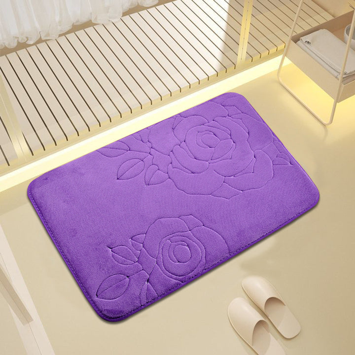 Decorative Rose Pattern Bath Mat Kalsten