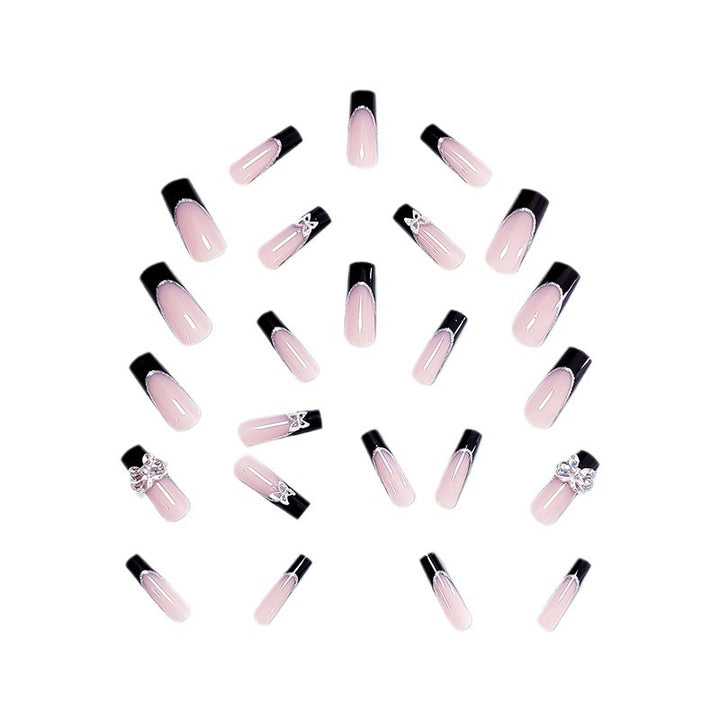 Glamorous artificial nails with rhinestone and butterfly elements Kalsten