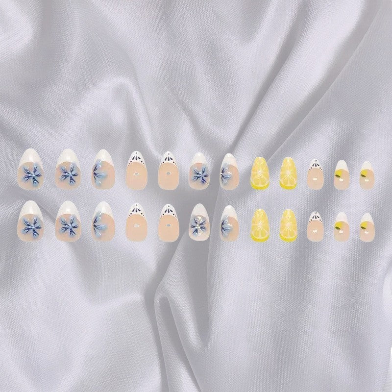 Artistic artificial nails with floral and fruity accents Kalsten