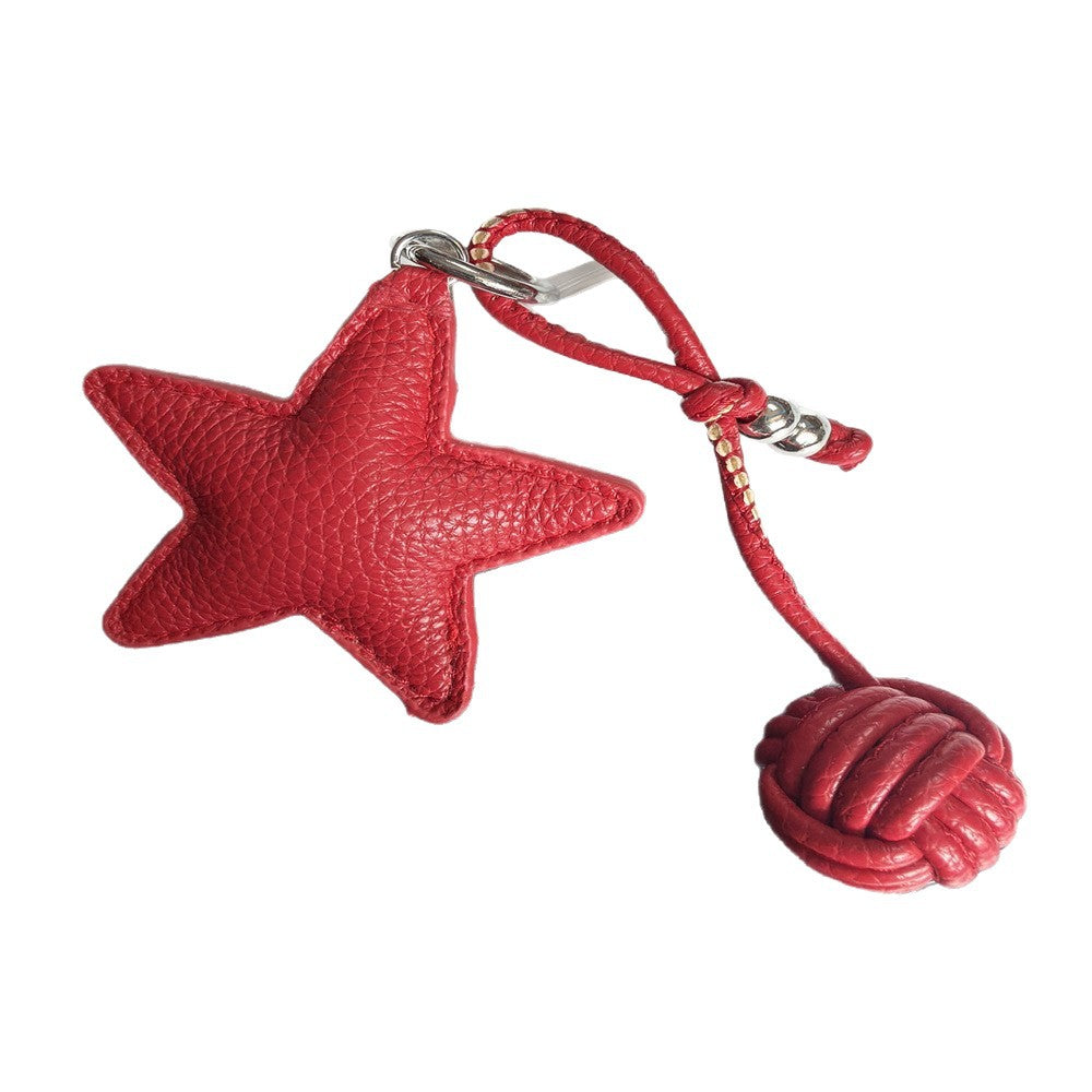 Leather Star Charm Keychain Kalsten