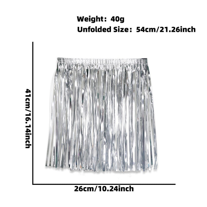Women's nan metallic foil fringe hula skirt with elastic waistband party costume Kalsten