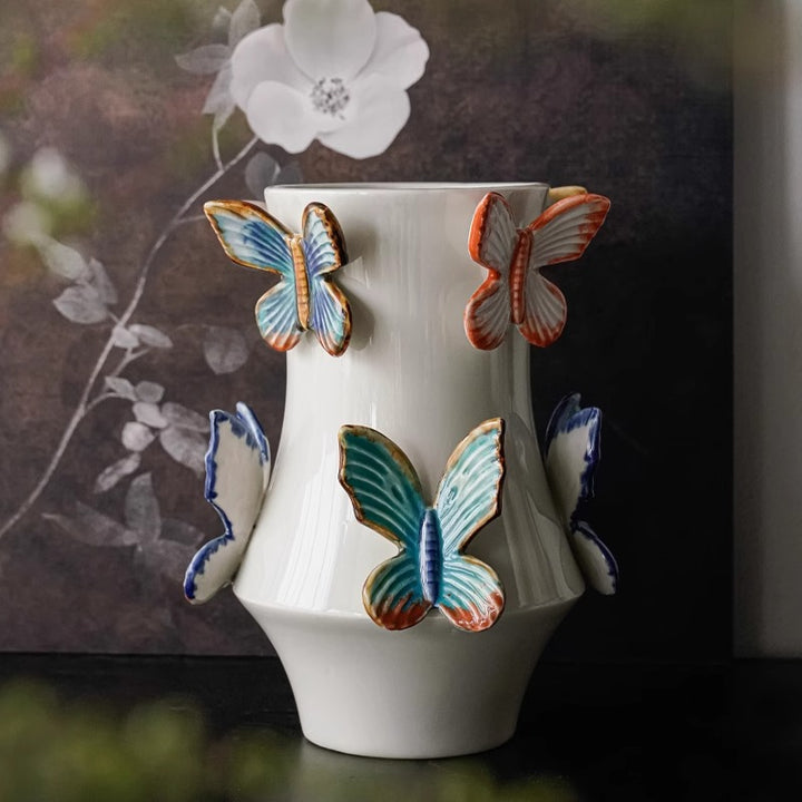 Decorative flower vase with butterflies Kalsten