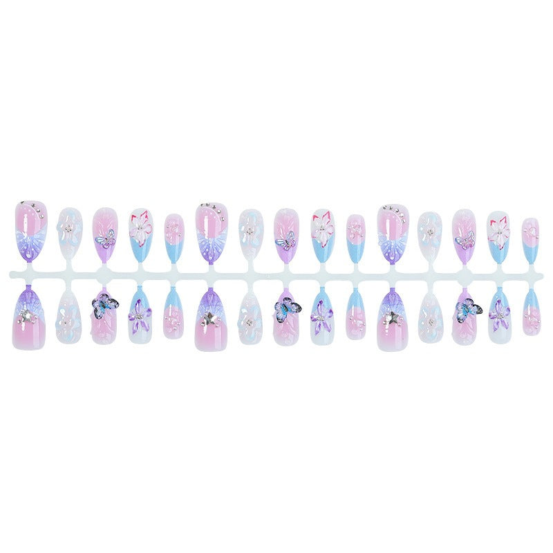 Artificial nail set with floral and glitter details Kalsten