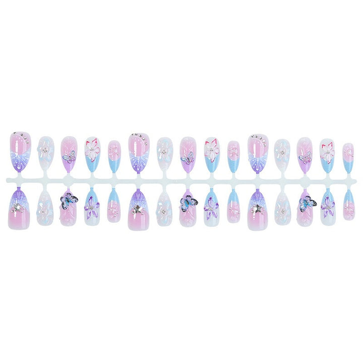 Artificial nail set with floral and glitter details Kalsten