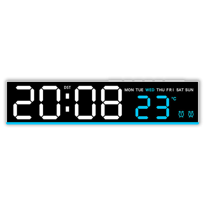 Digital wall clock with large LED digits and temperature display Kalsten