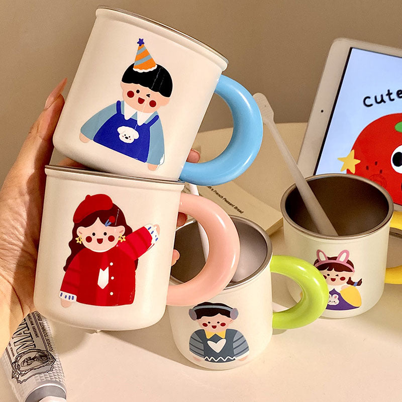 Stainless Steel Coffee Mug with Cheerful Children's Design Kalsten