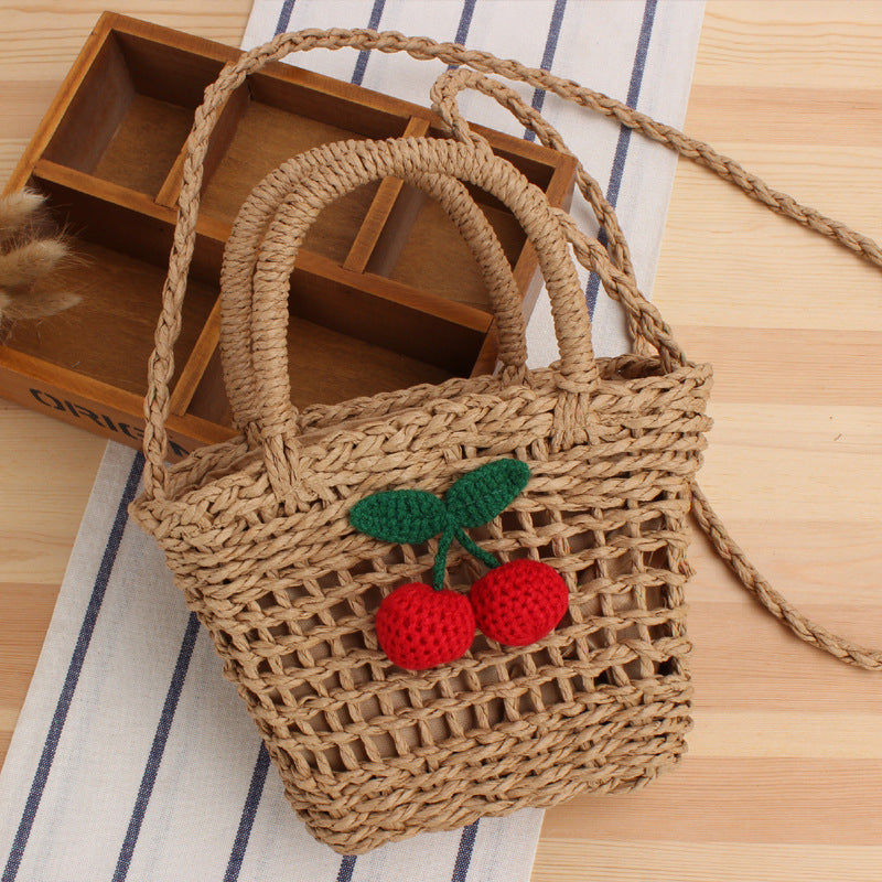 Shoulder bag with handmade fruit motif Kalsten
