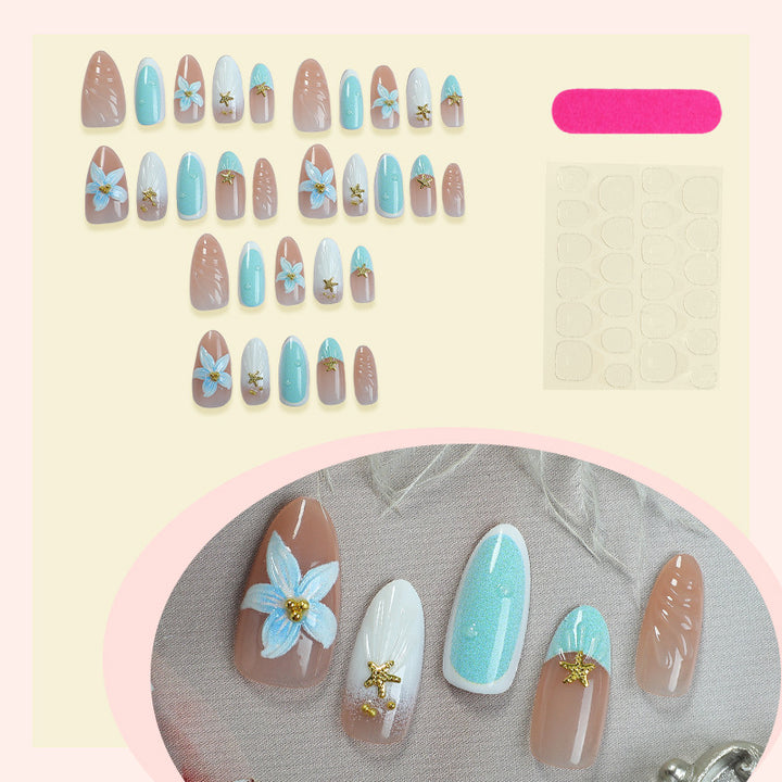 Floral-Embellished Press-On Nail Set Kalsten