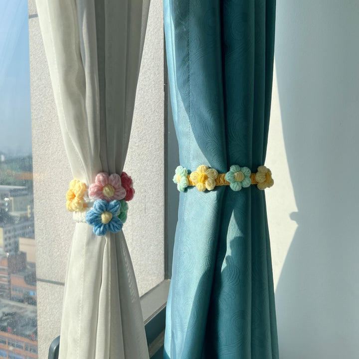 Handmade Crochet Flower Curtain Tieback Band